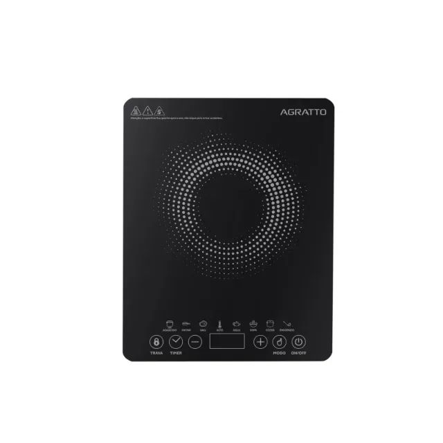 COOKTOP INDUCAO AGRATTO 1 BOCA PRETO 220V 2000W ACKI01I-02 14465 - Foto 2