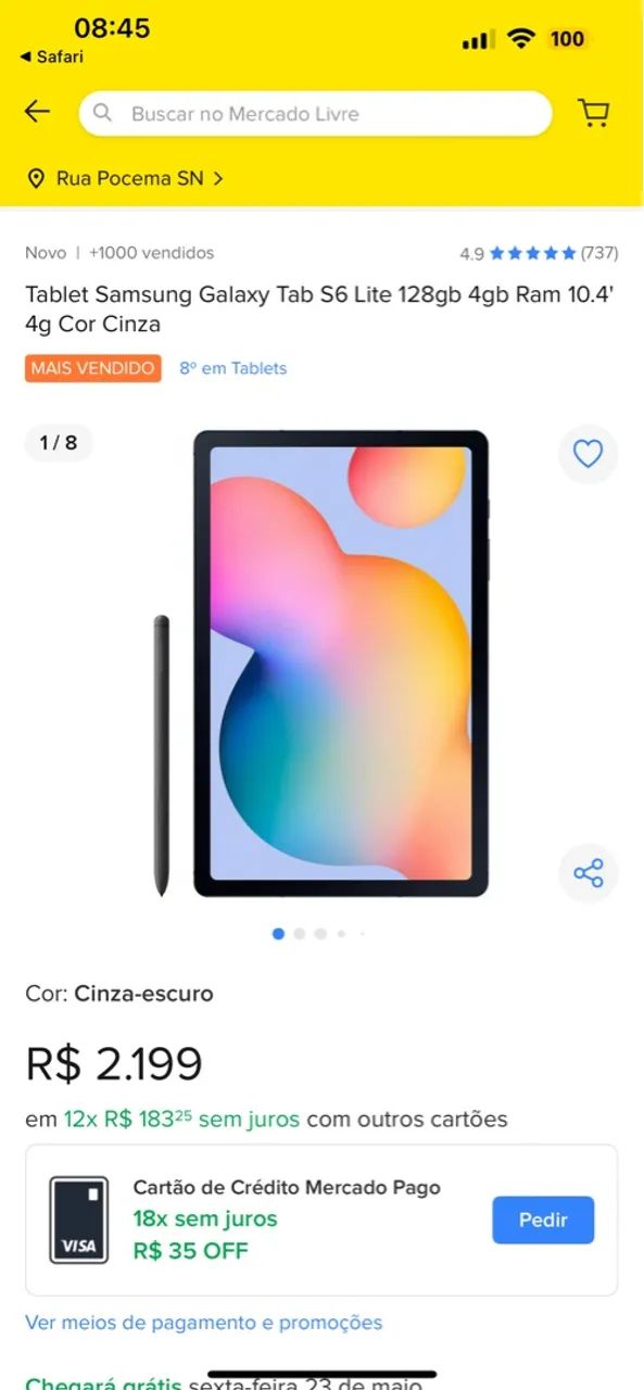 Tablet Samsung Galaxy Tab S6 Lite - Foto 4