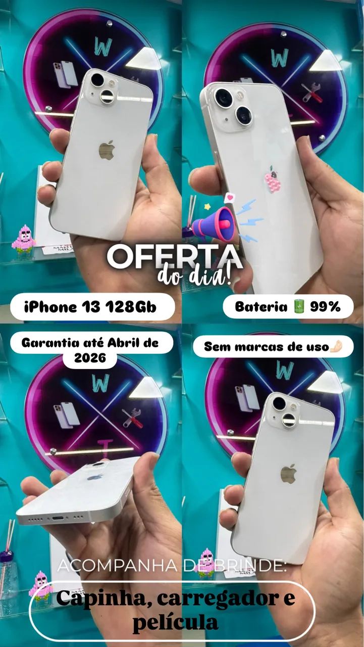 iPhone 13 branco 128GB - Celulares e Smartphones - Samambaia Sul