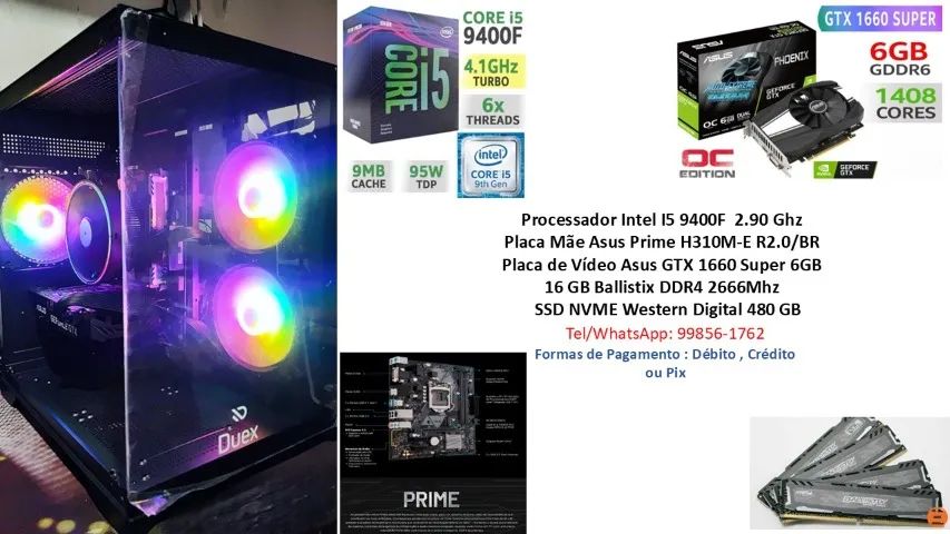 HOT Intel I5 9400f Gtx 1660 Super Pc Gamer Intel Core I5 9400f