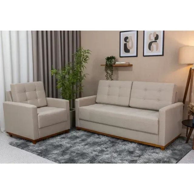 Sofá 3 Lugares + Poltrona Agridoce