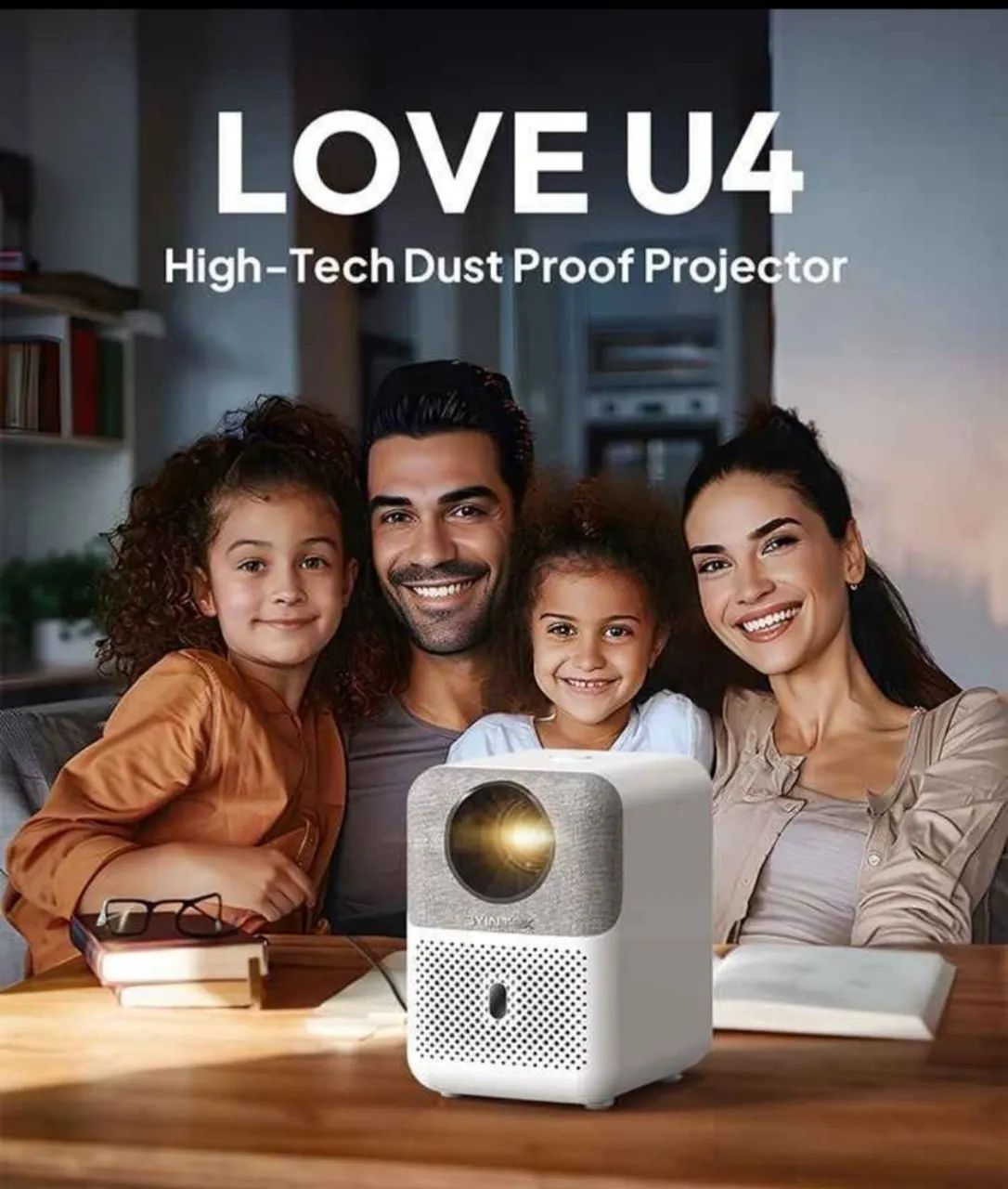 Projetor Love U4 - Alta Tecnologia à Prova de Poeira