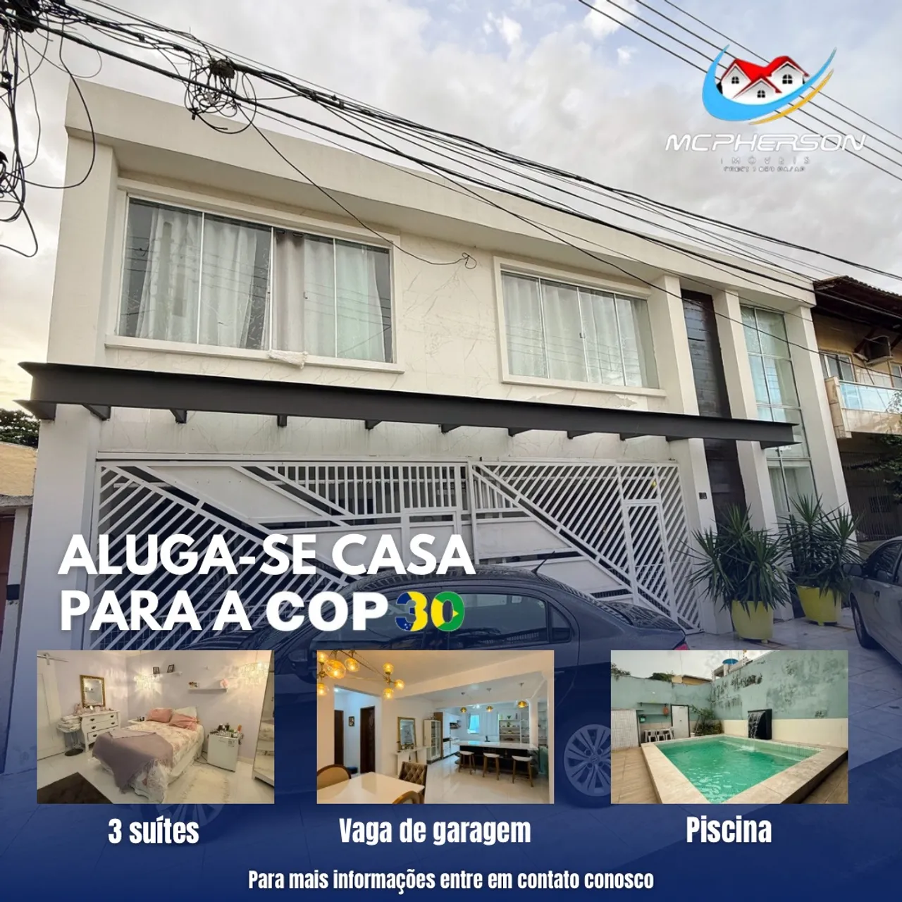 ALUGA-SE BELÍSSIMA CASA DE LUXO PARA A COP30