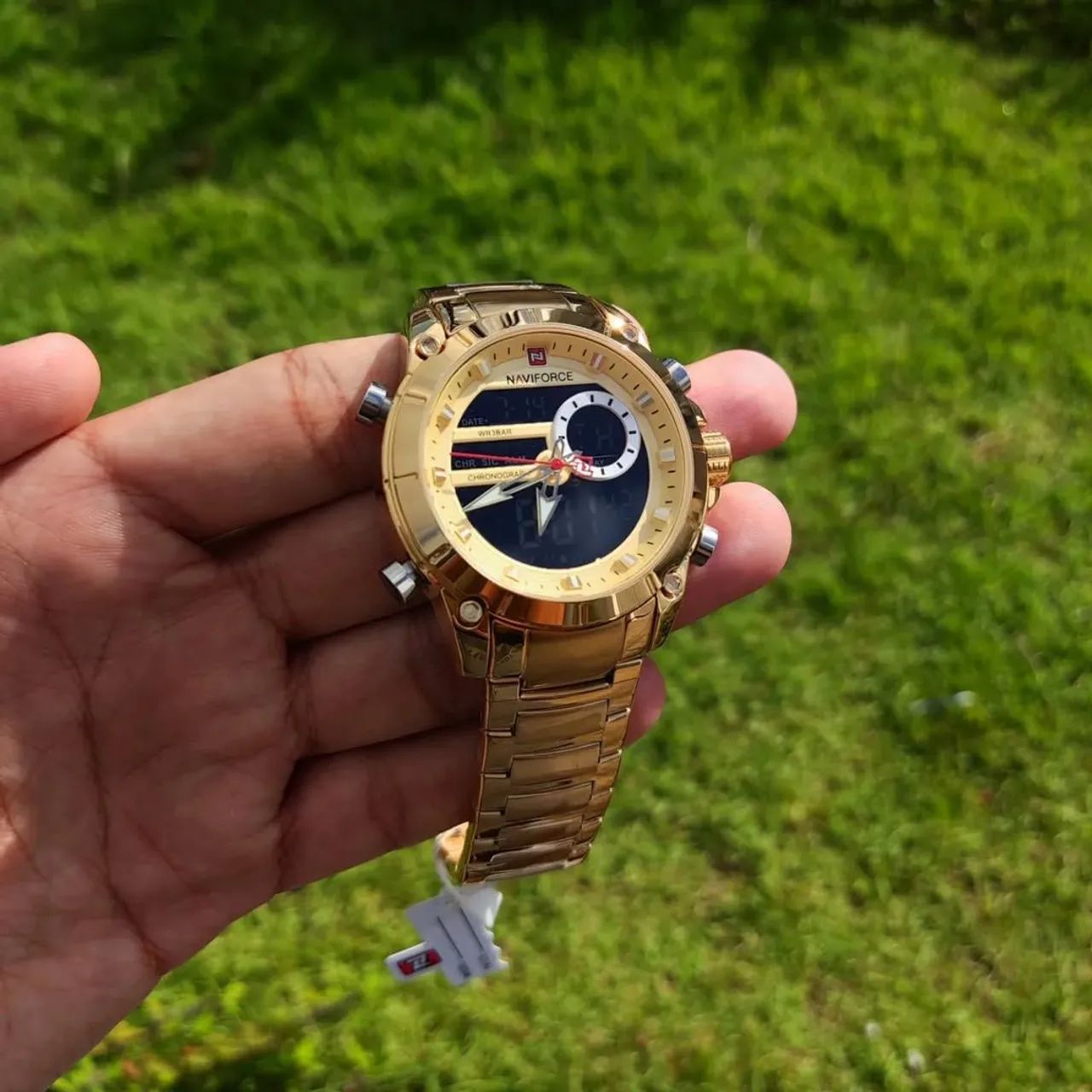 Relógio Masculino Naviforce Dourado Analógico Digital - Foto 4