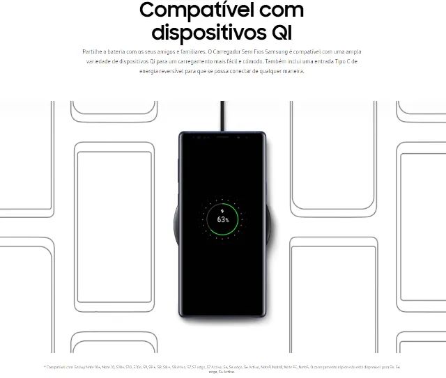 Carregador sem fio Samsung Turbo 15w Original para celular Qi Wireless Indução - Foto 3