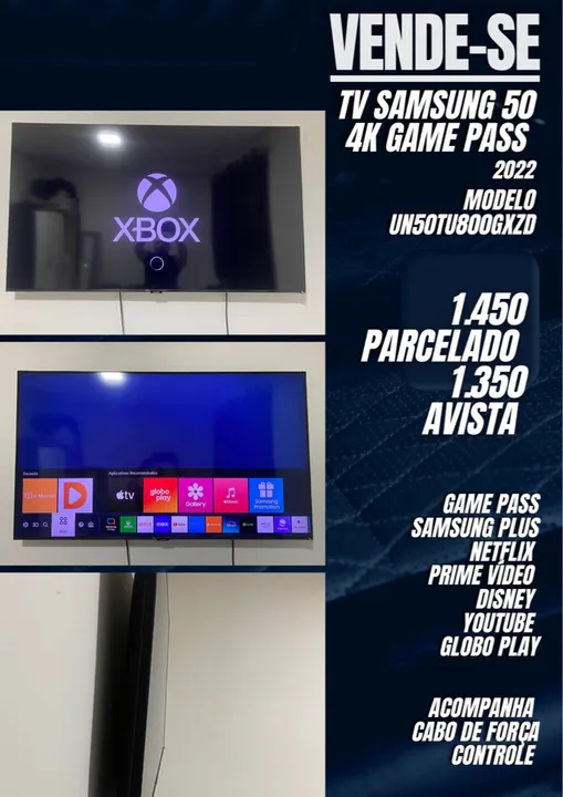 TV 50 SMART SAMSUNG 4k com GAME PASS 2022