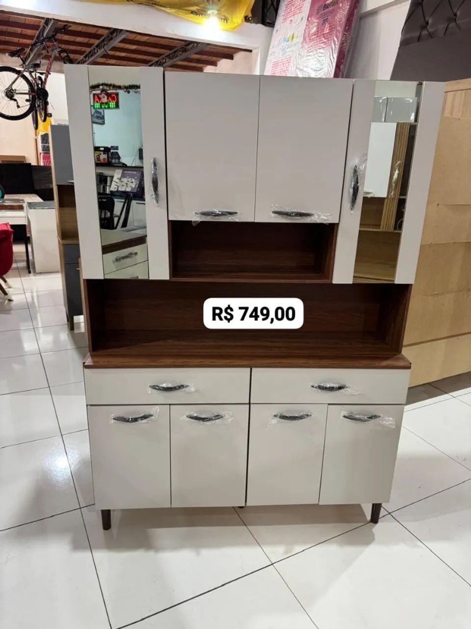 Armário de Cozinha Branco com 8 Portas - Foto 2