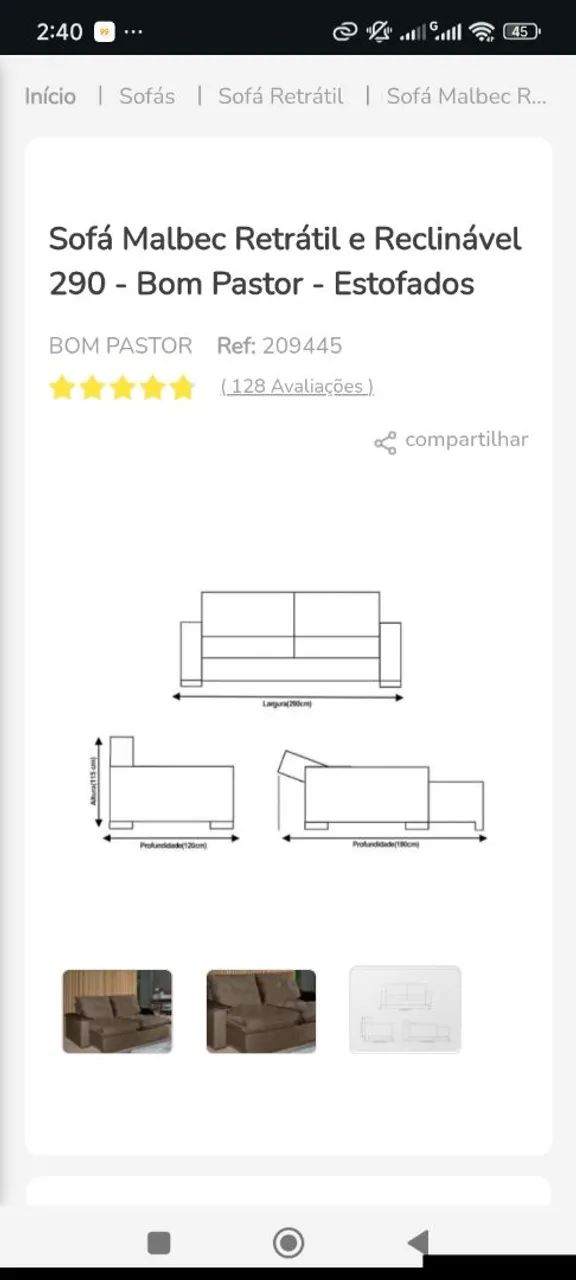 Sofá retrátil e reclinável64861427151106125