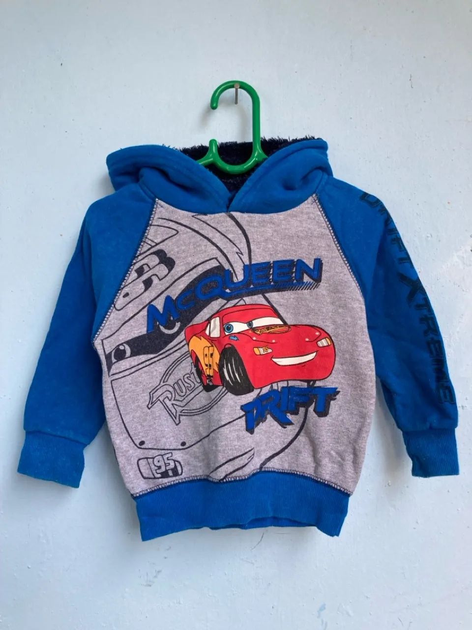 Moletom Infantil Azul do Carros, Tam 2