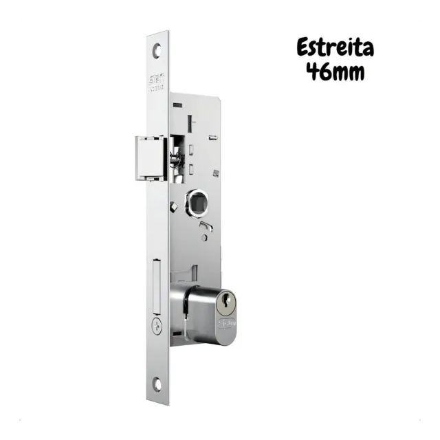 Fechadura 501/33 Porta de Ferro Externa Stam Espelho Inox  - Foto 6