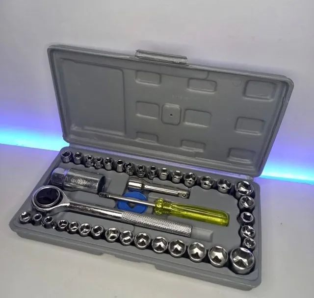 Conjunto Jogo Chave Catraca Reversível Com Soquetes 40 Peças - Foto 3