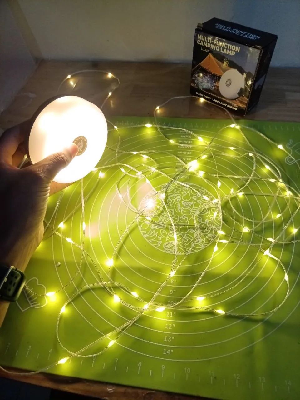 Luminária Lanterna recarregável com Fio de led luz RGB colorido e branco para acampamento  - Foto 6