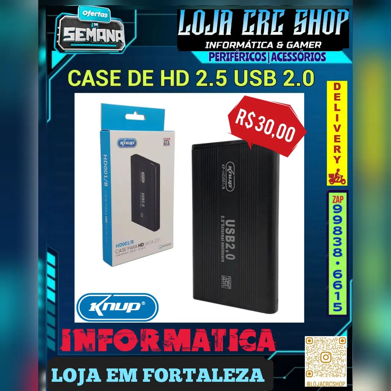 CRC Shop Informática - Case de HD 2.5 USB 2.0