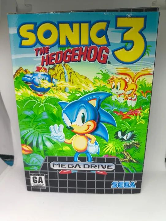 Caixa do Jogo Sonic 3 the Hedgehog para Mega Drive - Inclui Berço e Mini Manual P - Foto 2