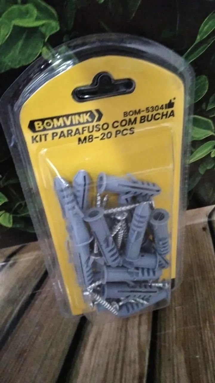 Kit Parafuso com Bucha M8 - 20 Peças