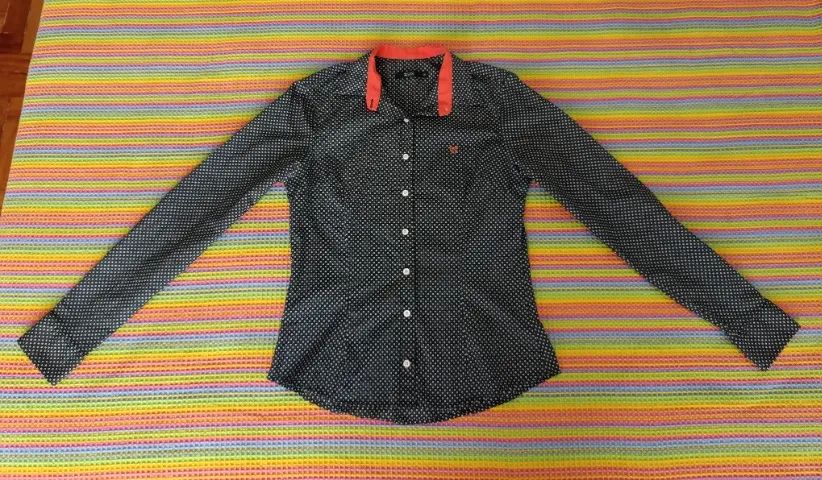Camisa social de algodão com manga comprida