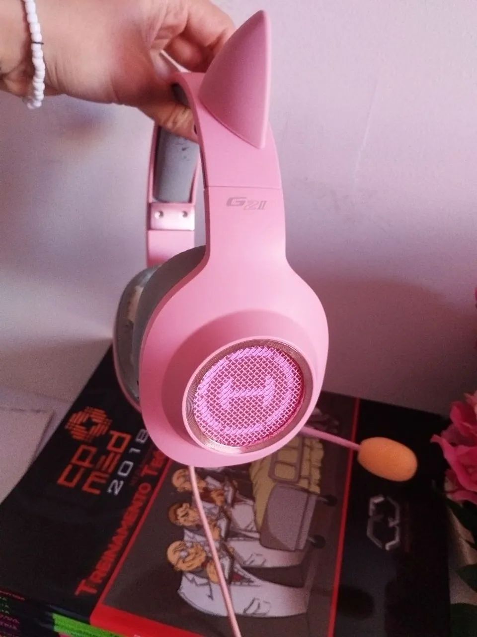 Fone Headset Edifier Hecate G2 II Rosa  - Foto 4