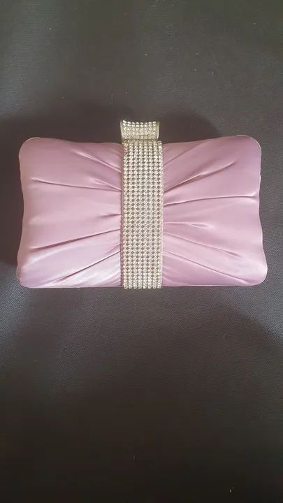 Bolsa de festa rosa com strass