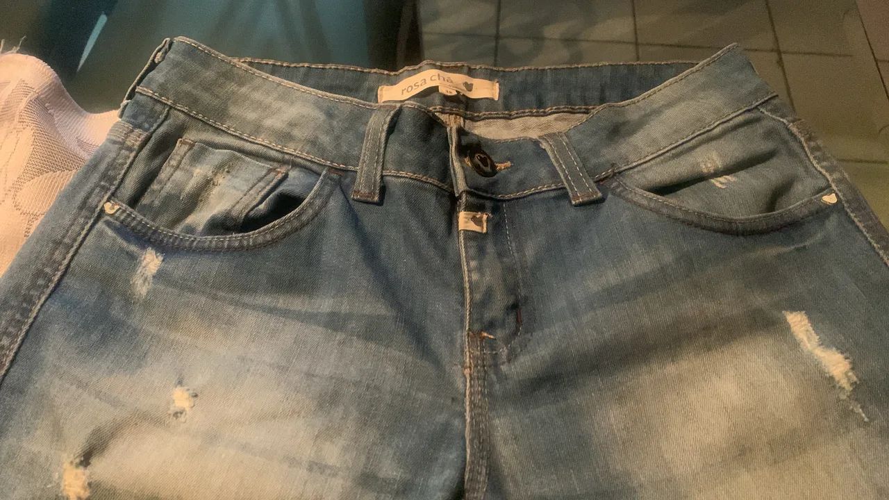 Calça jeans ( Rosa chá) vendo ou troco  - Foto 4