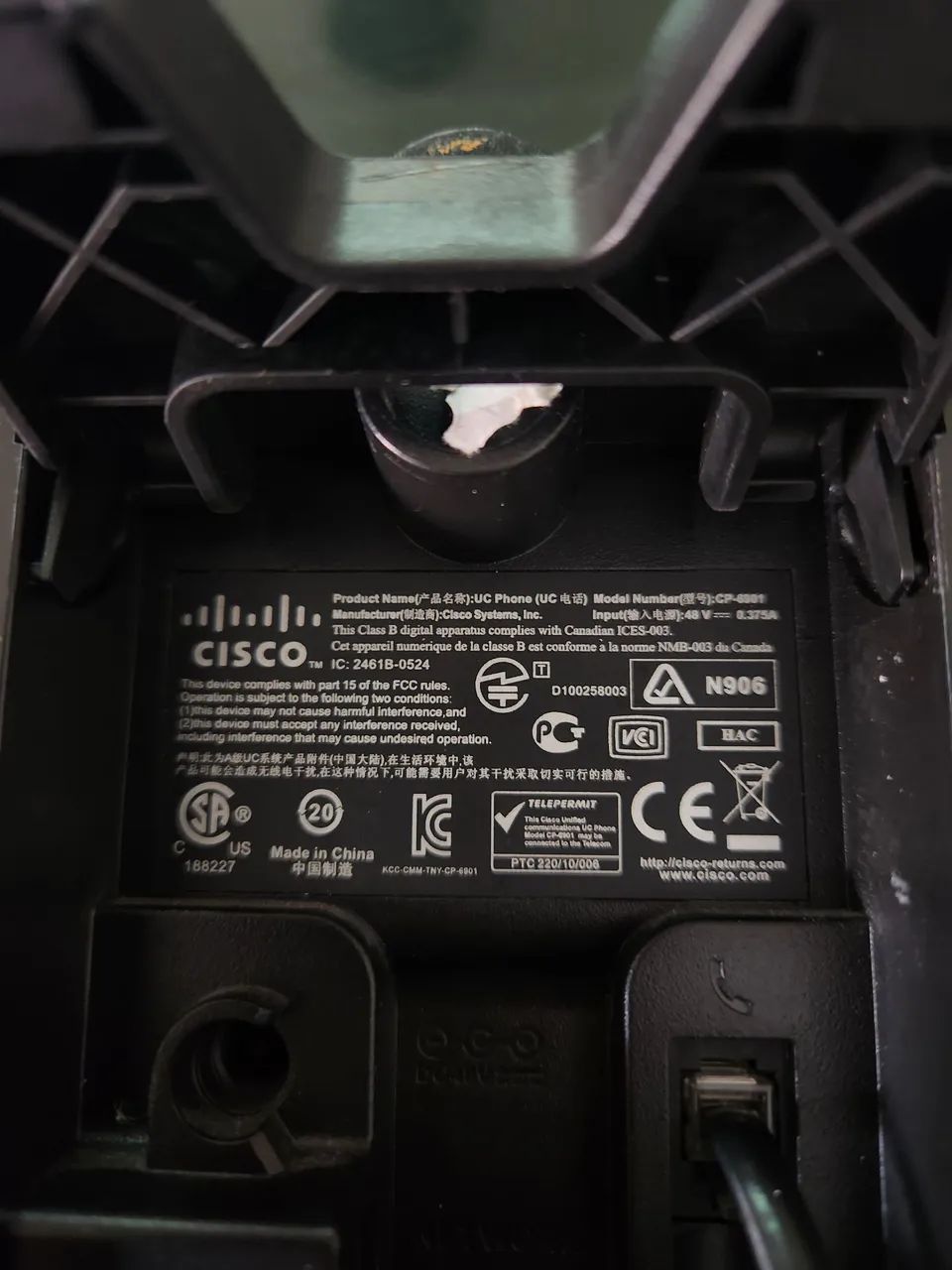 Telefone Cisco CP-6901-C - usado - Foto 4