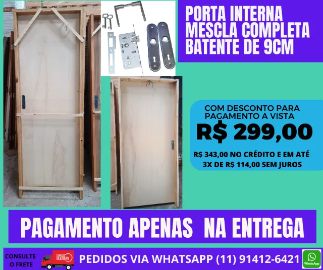 porta lisa interna 2.10x70 - modelo graf - frete a/c