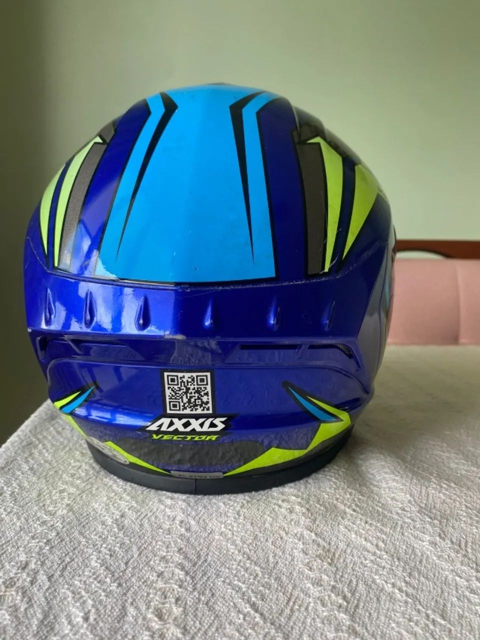 Capacete AXXIS Azul e Verde - Foto 2