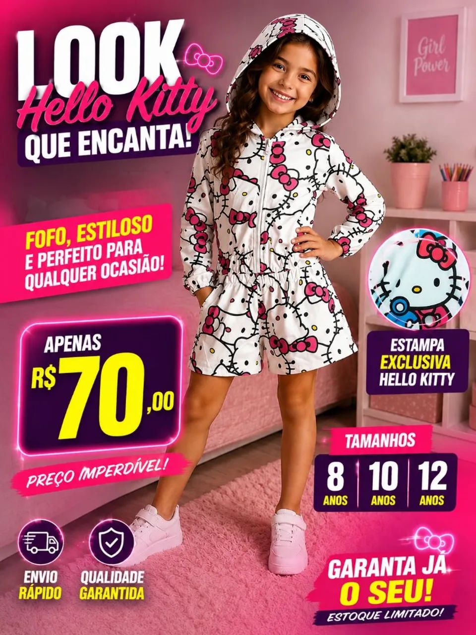 Macaquinhos femininos HELLO KIT Premium