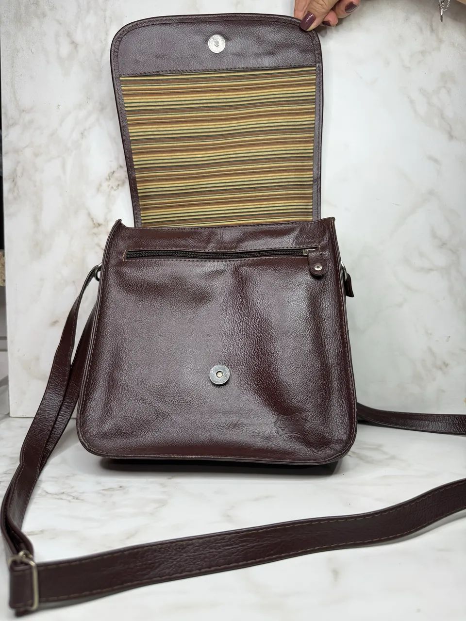 Bolsa marrom couro legítimo  - Foto 2