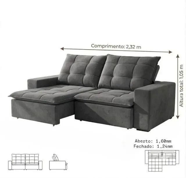 Sofá retratil e reclinavel para sala de estar  - Foto 2