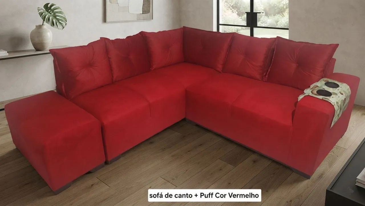 Sofa de canto com puff novo direto da fábrica 750,00 - Foto 5
