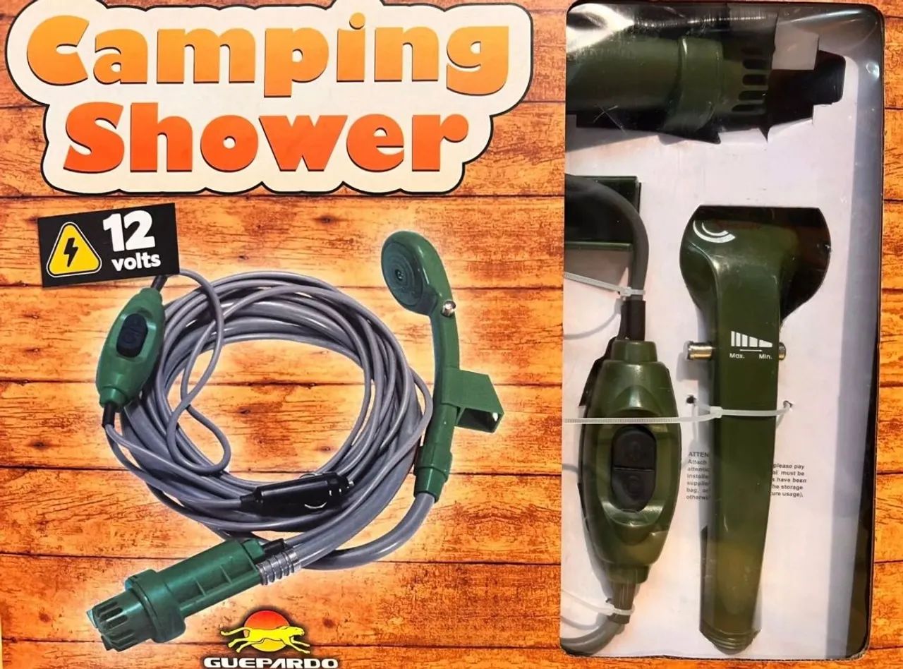 Chuveiro Portátil 12V Guepardo Camping Shower - Ideal p/ Carro, Praia e Camping