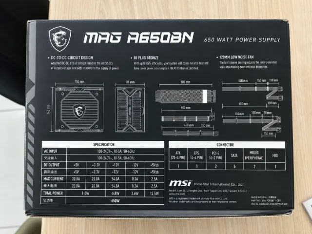 FONTE MSI MAG A650BN