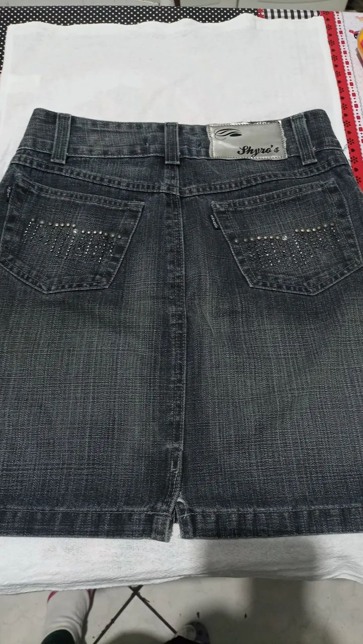 Mini saia jeans 36 - Foto 2