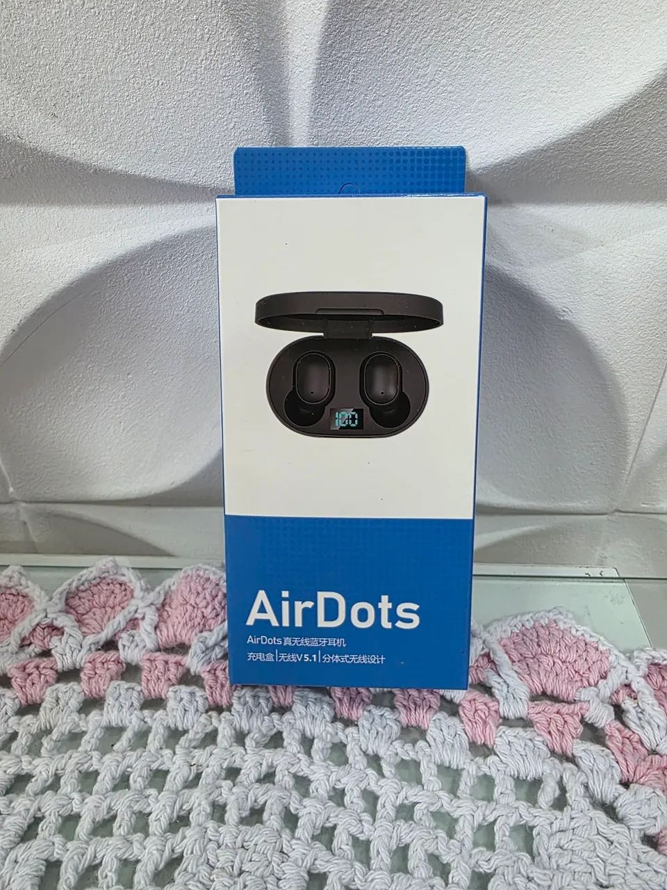 Fone De Ouvido Sem Fio AirDots Bluetooth Com Visor Digital Na Caixa