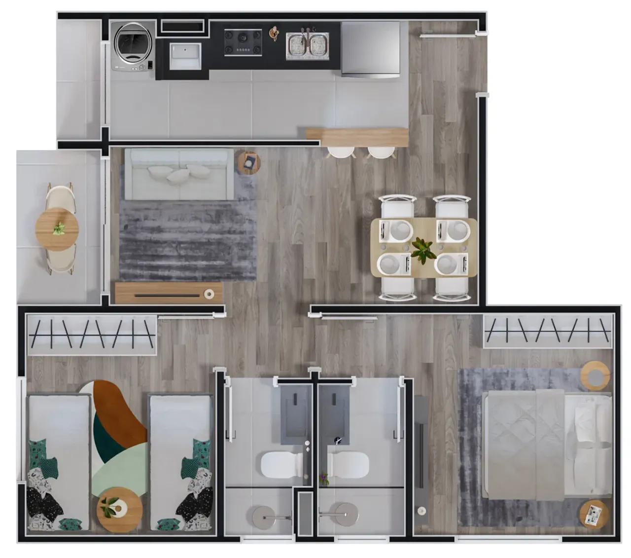 PLANTA 57m²