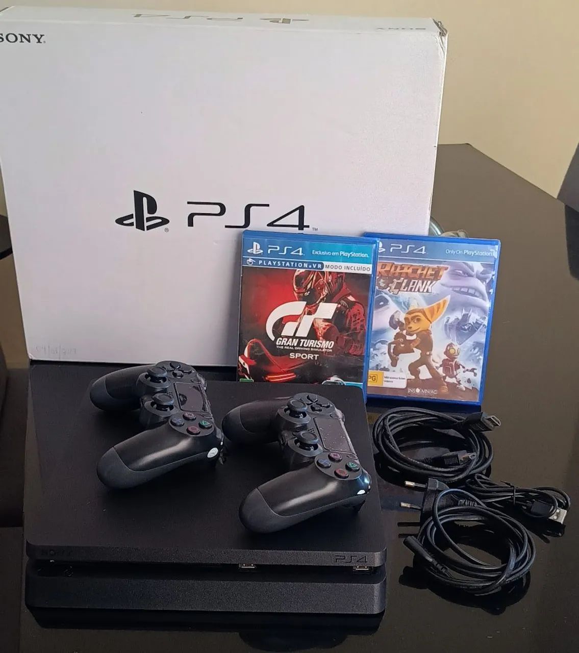 PS4 Slim + 2 Controles + 5 Jogos + Caixa - Foto 2