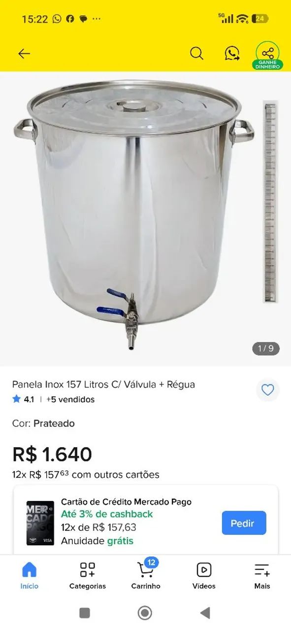 Panela cervejeira inox, oportunidade  - Foto 3
