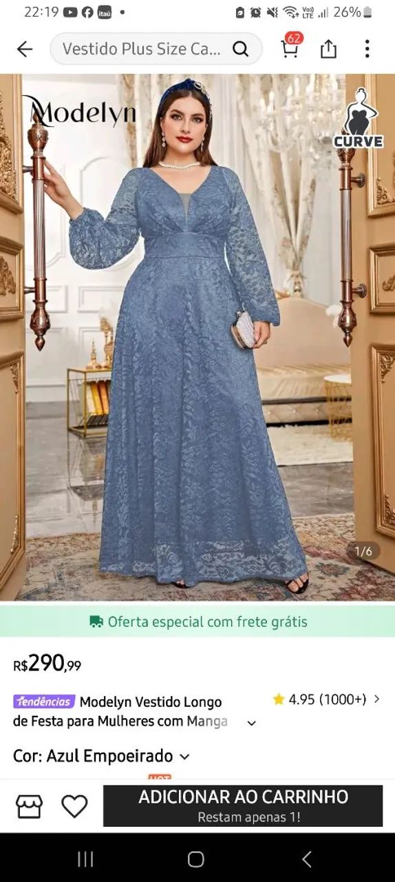 Vestido de festa plus size