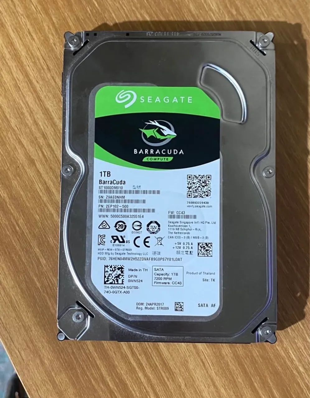 HD Seagate Sata 1TB BarraCuda