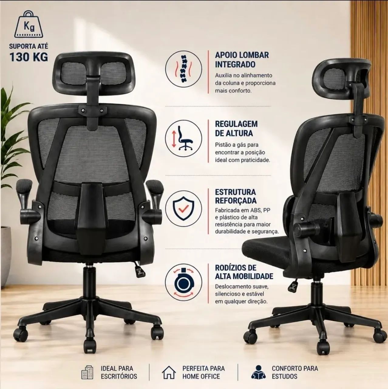 Cadeira gamer/escritório - Ergonômica - NOVA!  - Foto 3
