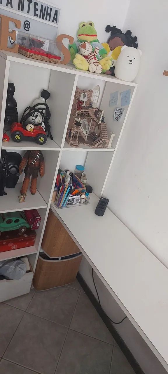 Mesa de escritório com prateleiras em L - Foto 2