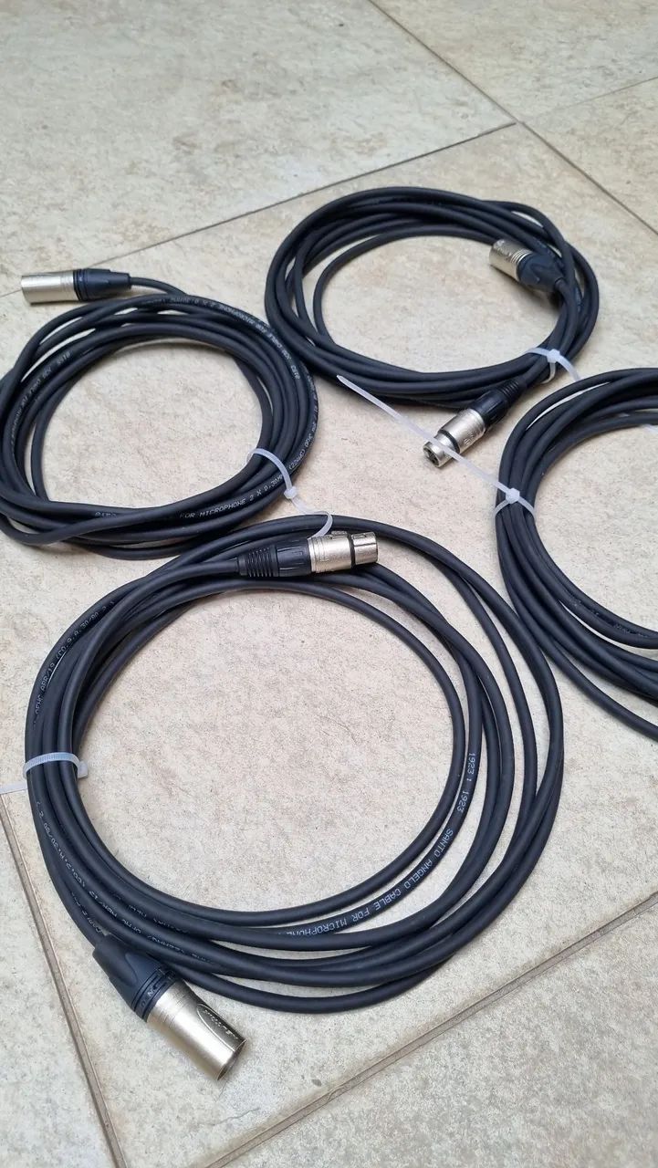  Cabos xrl microfone conectores neutrik 4 UNIDADES