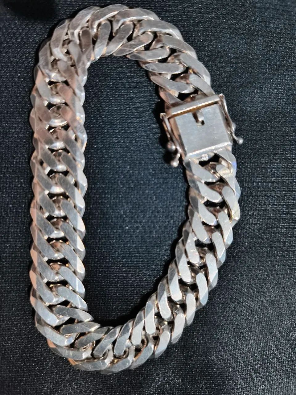 Pulseira de prata elo duplo