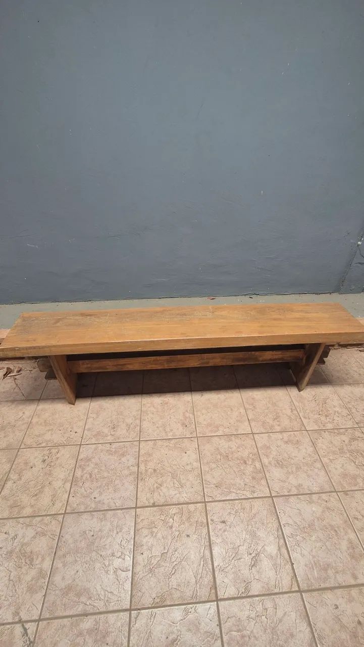 Mesa rústica, maciça com bancos - Foto 2