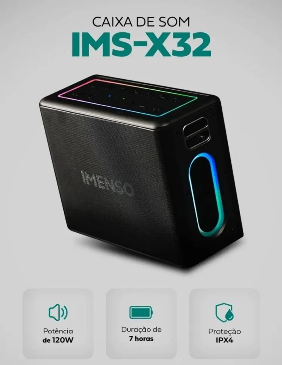 CAIXA DE SOM IMS-X32 com dois microfones sem fio de ótima qualidade nova - Foto 6