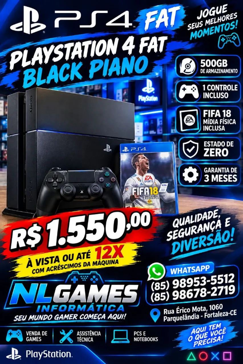 Ps4 fat 500GB 1 controle 