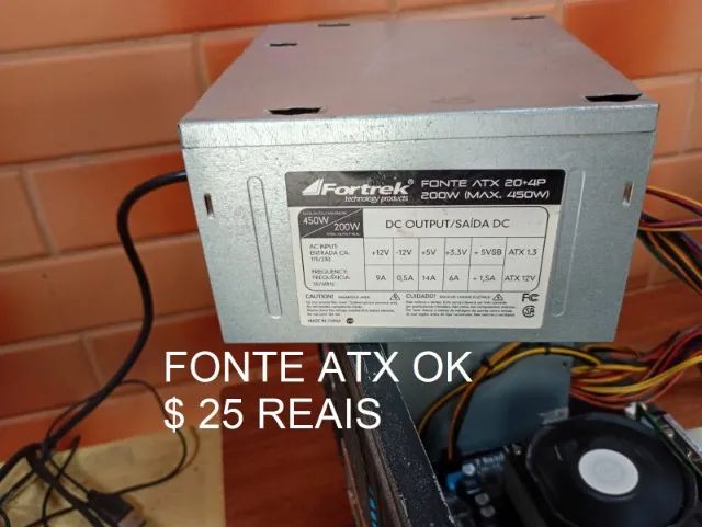 Fonte Atx 450/200 pra Computador Cpu Intel i3 Amd.  - Foto 2