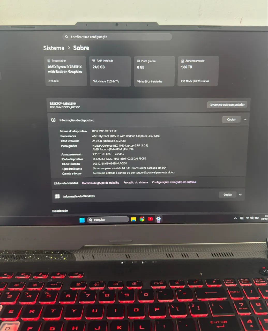 Notebook/laptop Asus Rog strix g17 - Foto 3
