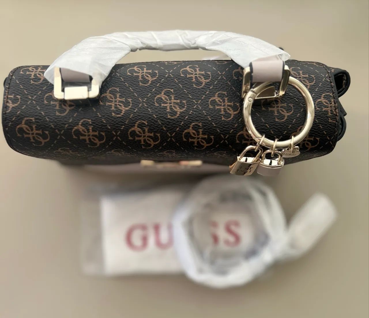 Bolsa Feminina Monograma Marrom com Kit Completo - Nova
