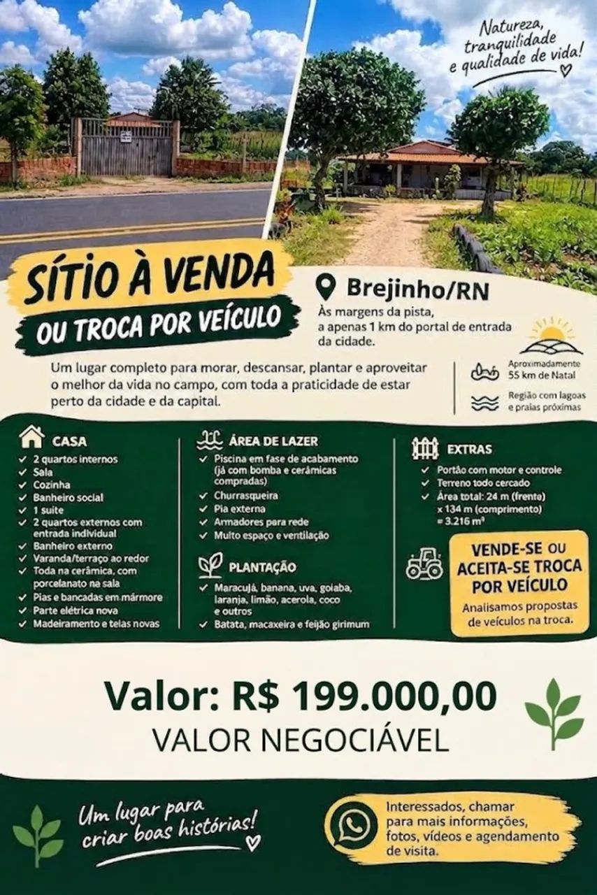 Sítio em Brejinho a 50km de Natal RN  - Foto 2